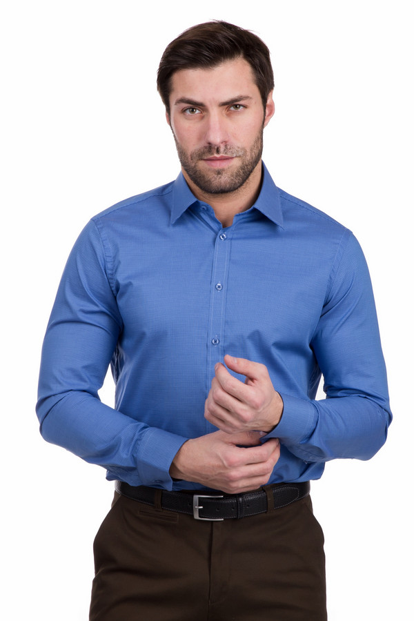 Рубашка с длинным рукавом  - Синий цвет